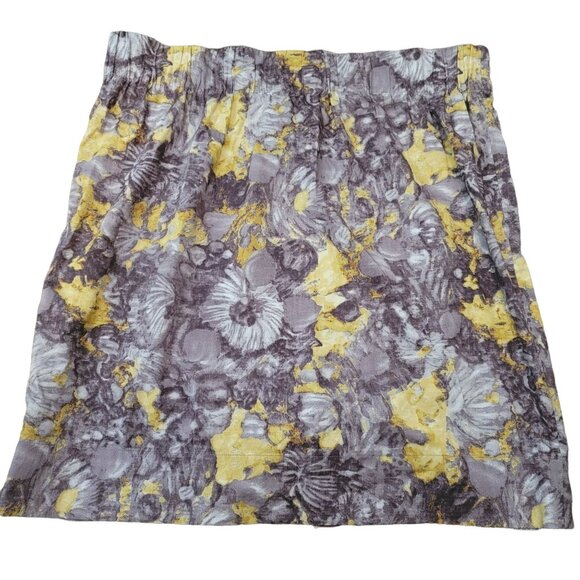 Talbot's Floral Skirt Petite Woman's Pencil Mini Grey Yellow Size 14P JJ1523 - Picture 3 of 8